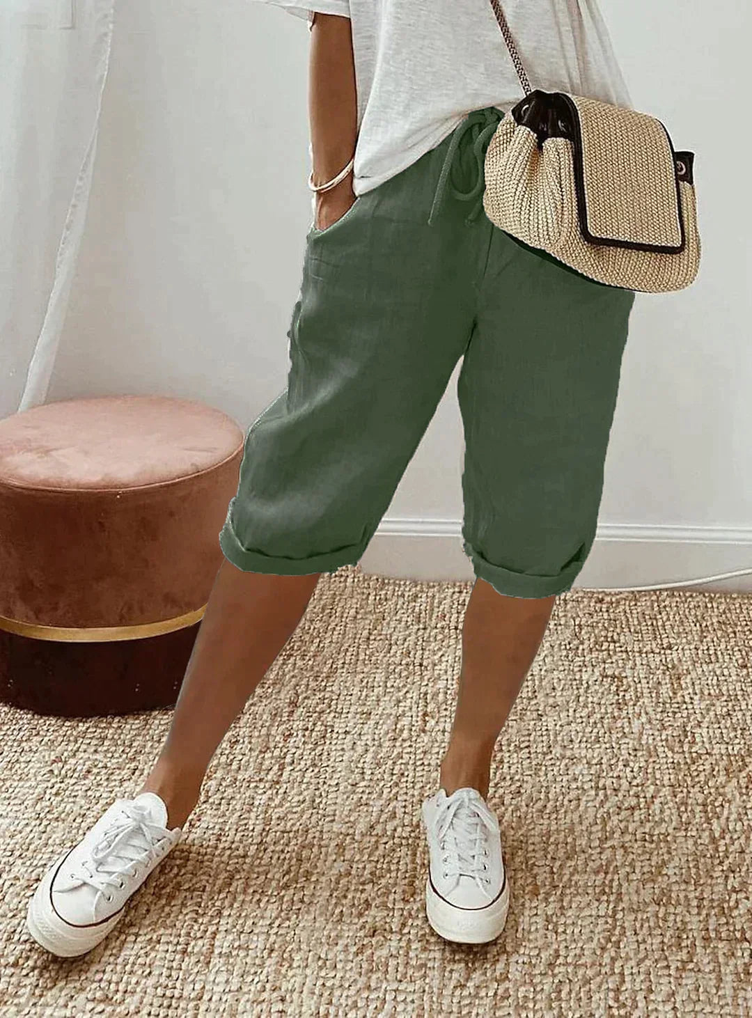 Elegante Damen Leinen Sommerhose