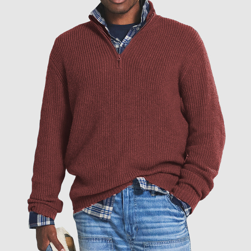 Herren Kaschmirpullover Mit Reißverschluss Im Business Casual Stil