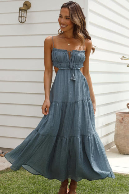 Midi-Kleid für Damen aus Chiffon-Baumwollmischung
