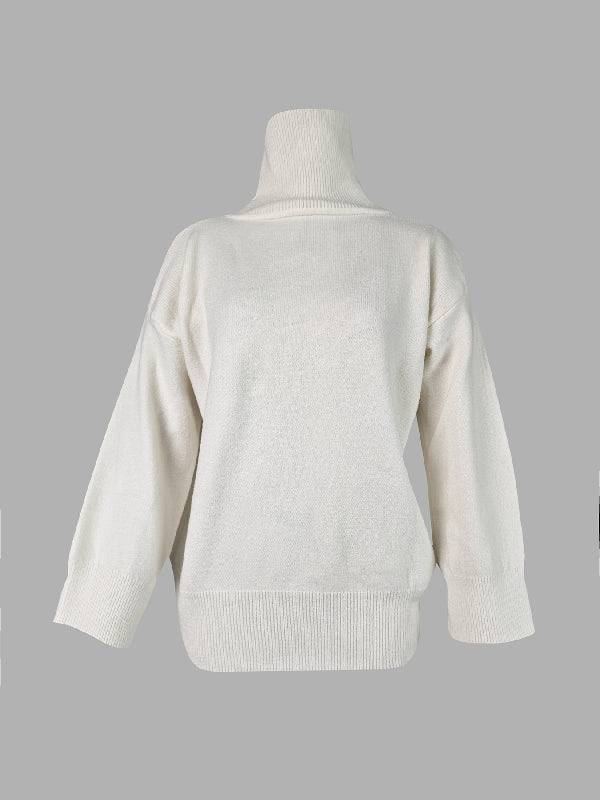 Damen Rollkragenpullover Mit Lockerem Schnitt