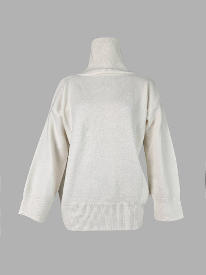 Damen Rollkragenpullover Mit Lockerem Schnitt