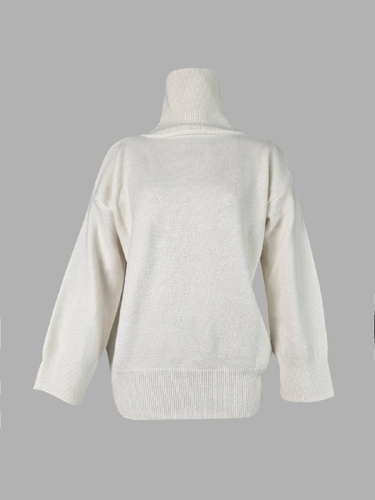 Damen Rollkragenpullover Mit Lockerem Schnitt