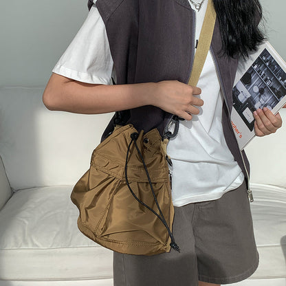 Nylon Kordelzug-Beuteltasche mit abnehmbarem Griff und Schultergurt