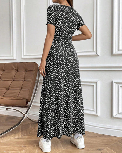 Elegantes bedrucktes Bodycon-Midikleid