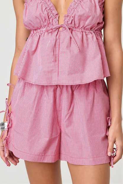 Damen High Waist Shorts Mit Streifenmuster