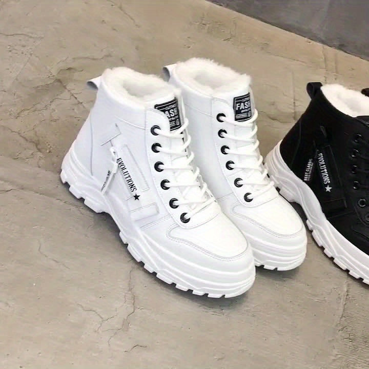 Gefütterte High-Top Winterstiefel mit Profilsohle für Damen