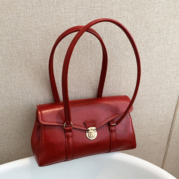 Vegane Leder Vintage Schultertasche