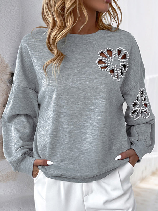 Damen Sweatshirt Mit Puffärmeln Und Cut Out Details