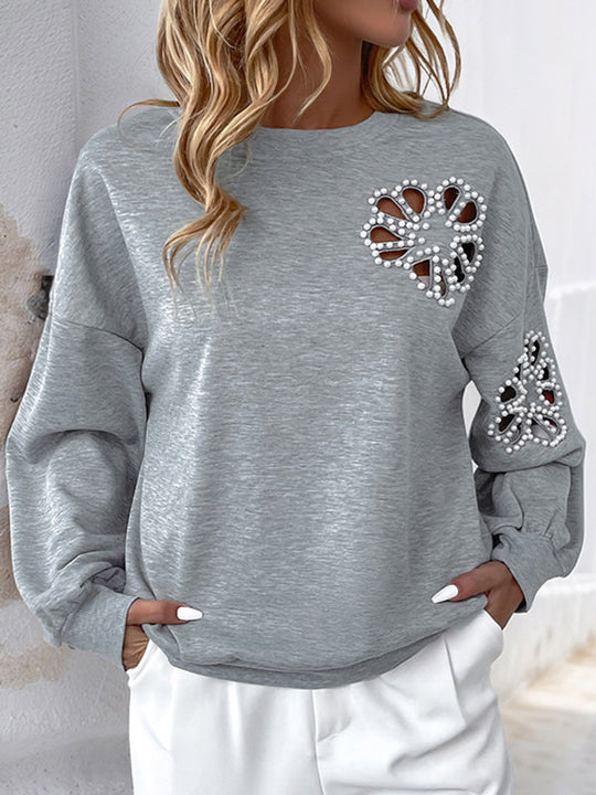 Damen Sweatshirt Mit Puffärmeln Und Cut Out Details