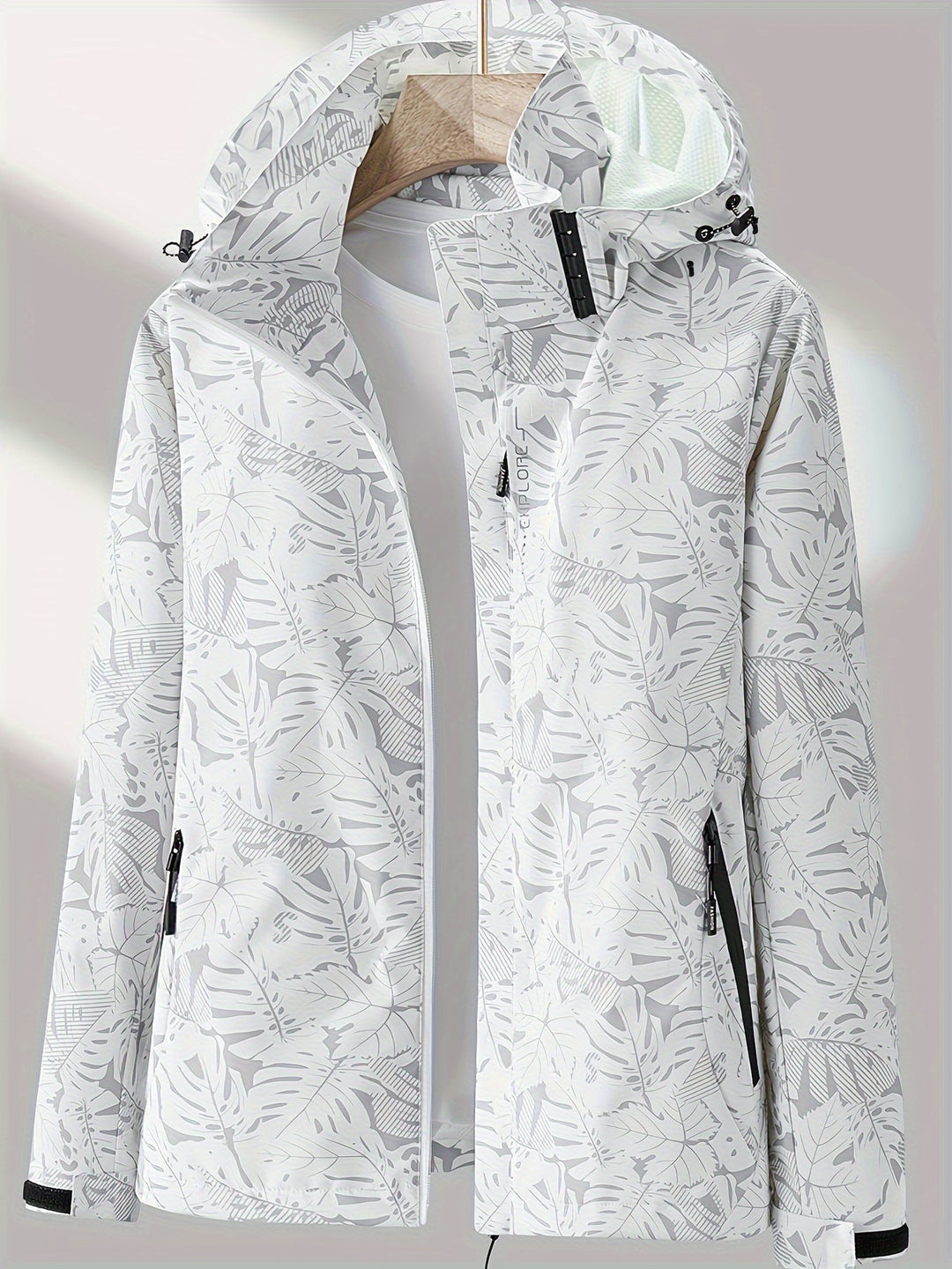 Camouflage Outdoorjacke mit abnehmbarer Kapuze für Damen