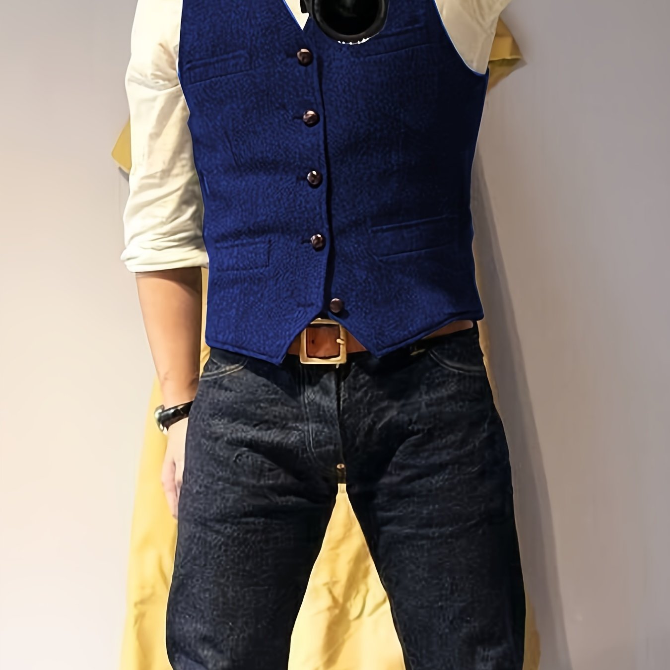Vintage Tweed Weste im Western-Stil für Herren