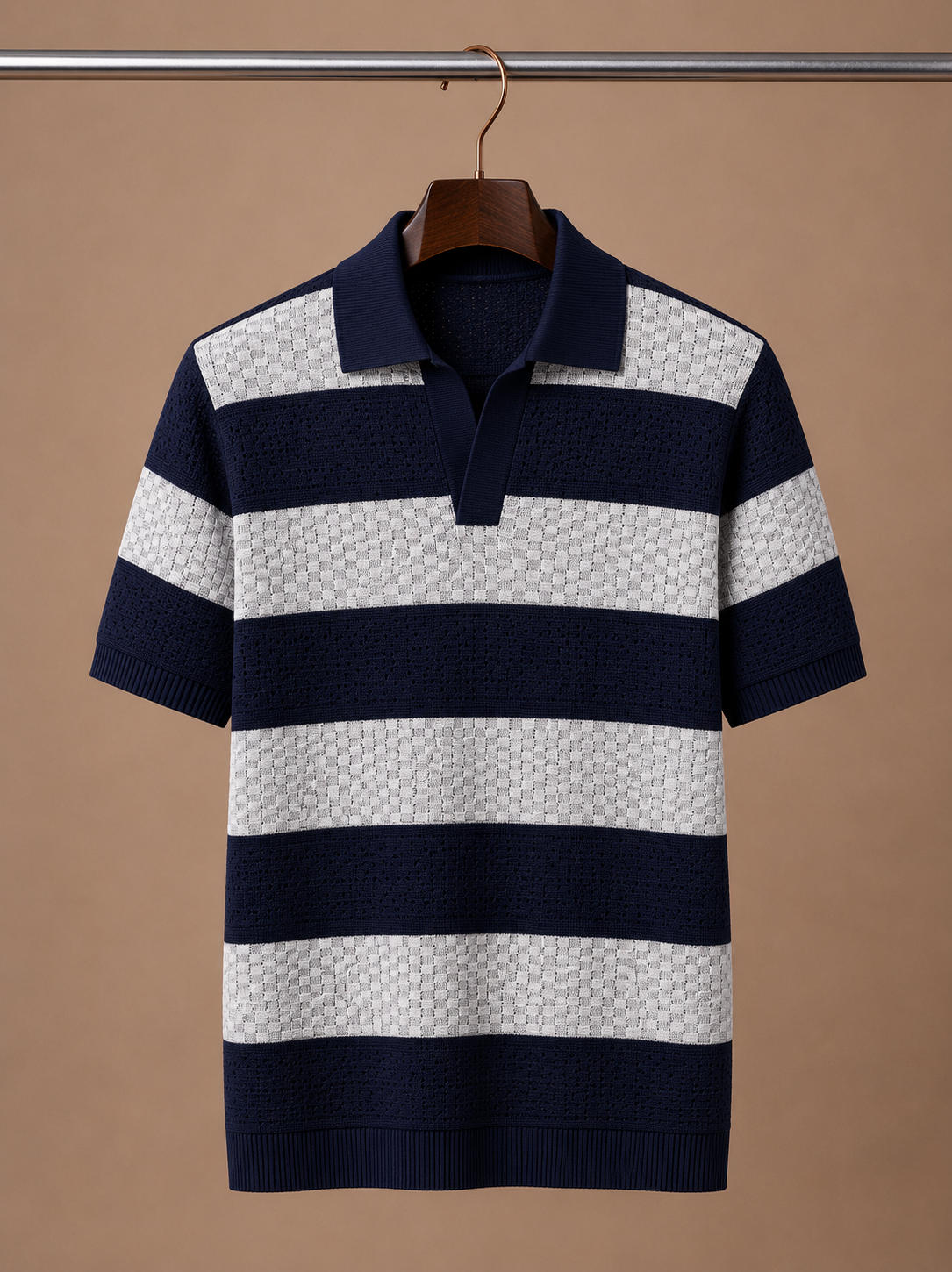 Herren Poloshirt aus Baumwolle mit Streifen, Regular Fit