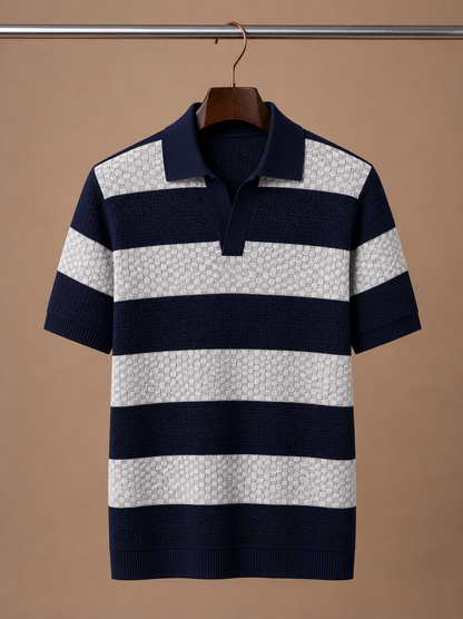 Herren Poloshirt aus Baumwolle mit Streifen, Regular Fit