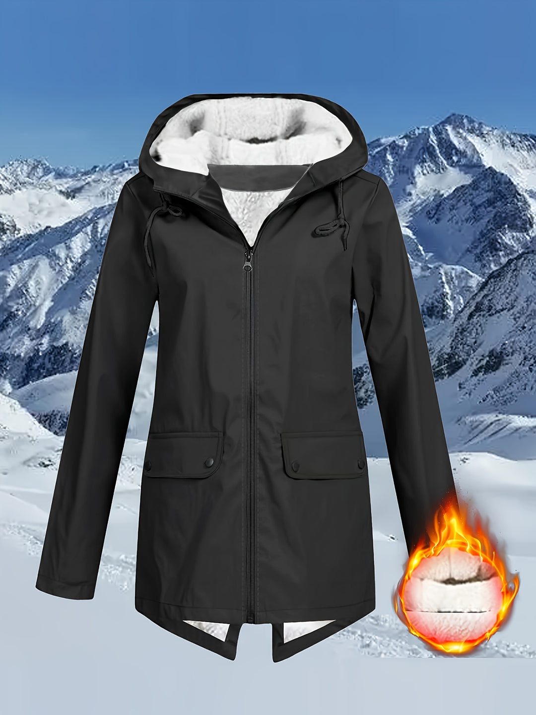 Windbreaker Jacke mit Kapuze und Reißverschluss für Damen
