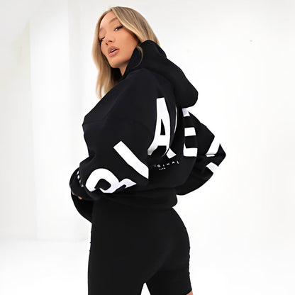 Damen Warmer Hoodie mit Trendigem Grafikdruck