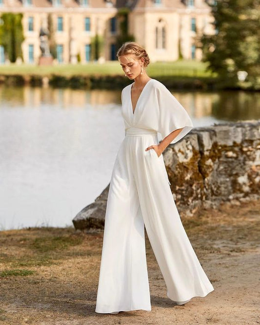 Lockerer Jumpsuit mit weitem Bein für Damen
