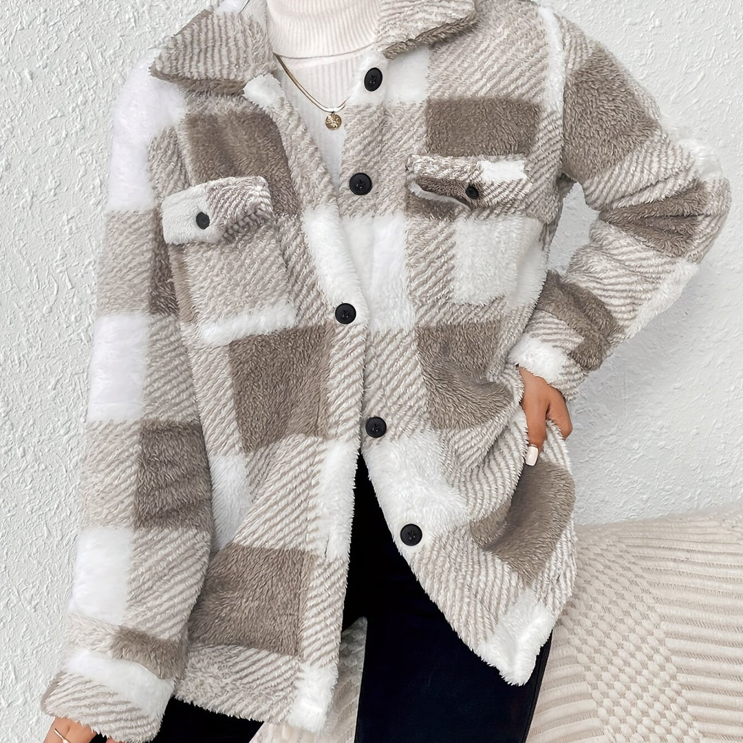 Stylische karierte Jacke für Damen