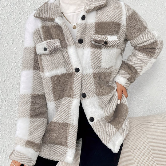 Stylische karierte Jacke für Damen