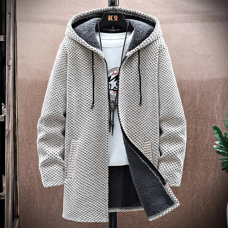 Herren Kapuzenjacke Mit Weichem Fleecefutter