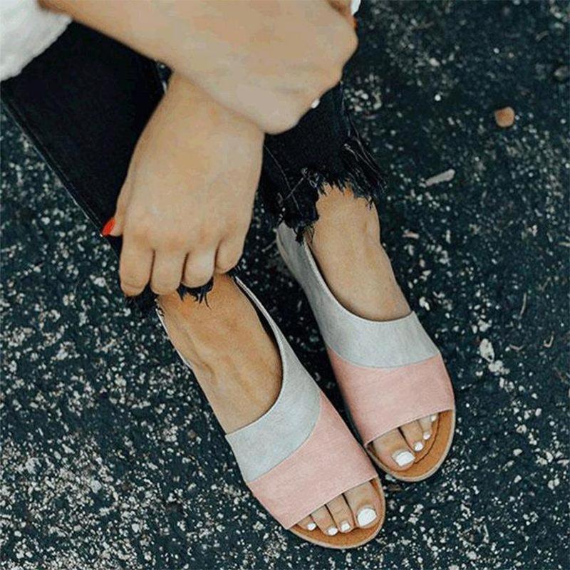 Damen Sandalen Mit Cut Outs Zweifarbig Offen