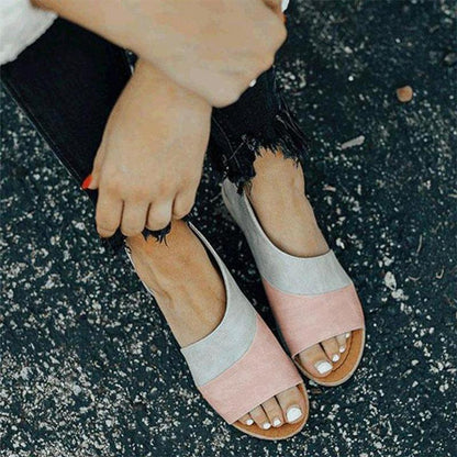 Damen Sandalen Mit Cut Outs Zweifarbig Offen