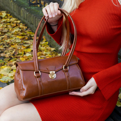 Vegane Leder Vintage Schultertasche
