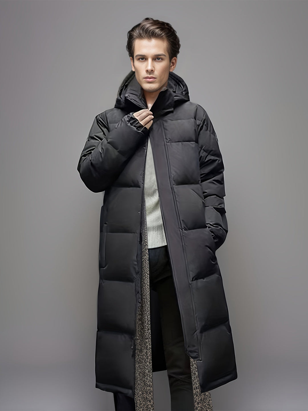 Herren Puffermantel Mit Kapuze Und Klassischem Design
