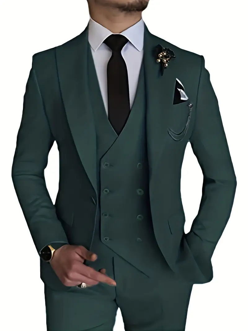Herren Anzug Dreiteilig Mit Blazer Weste Und Hose