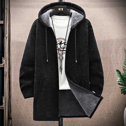 Herren Kapuzenjacke Mit Weichem Fleecefutter