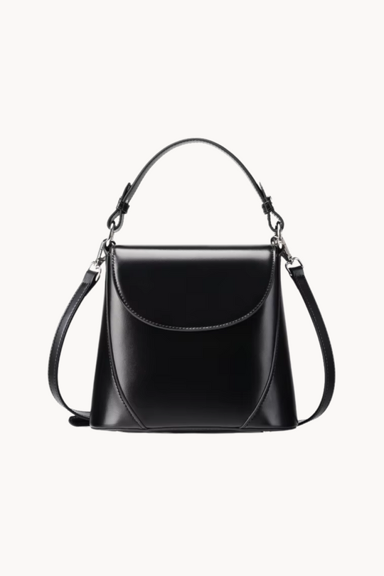 Éloria Noir | Vielseitige elegante Handtasche aus veganem Leder mit Schulterriemen für Damen