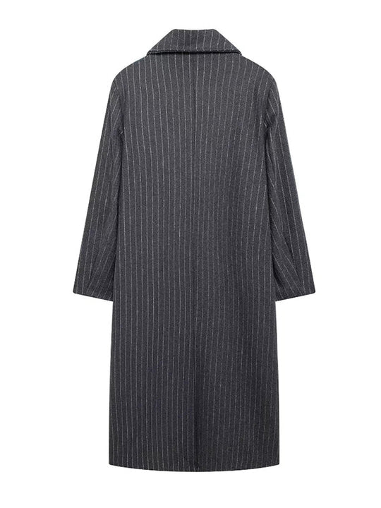 Damen Trenchcoat Mit Nadelstreifen Und Reverskragen