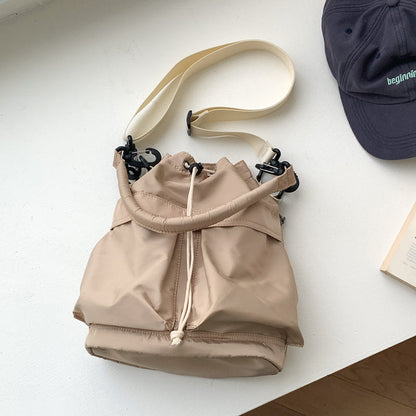 Nylon Kordelzug-Beuteltasche mit abnehmbarem Griff und Schultergurt