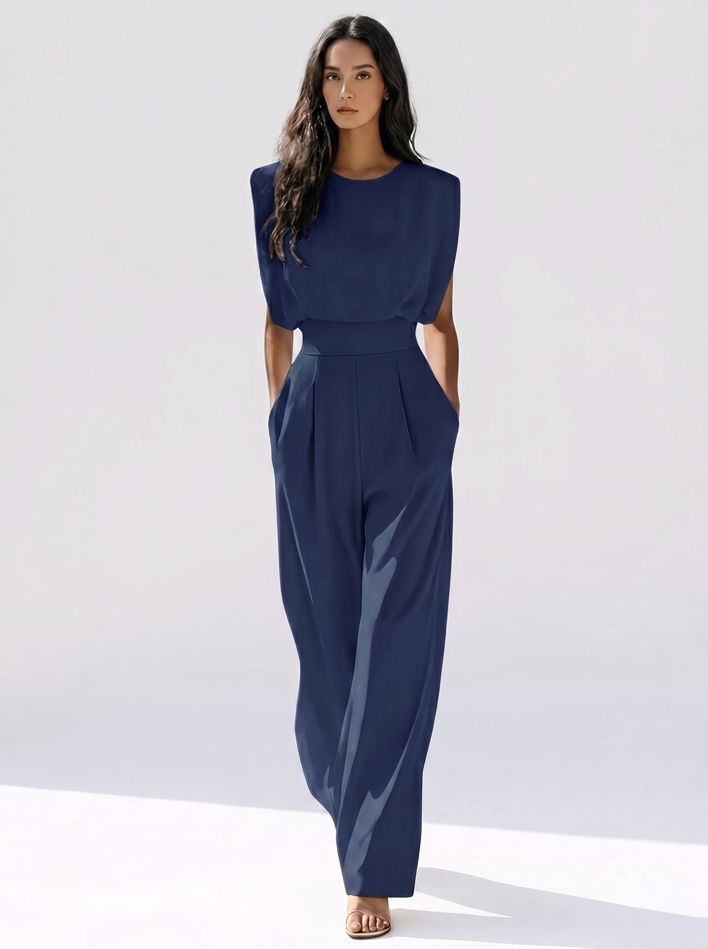 Jumpsuit für Damen mit weichem Griff und Gürtel