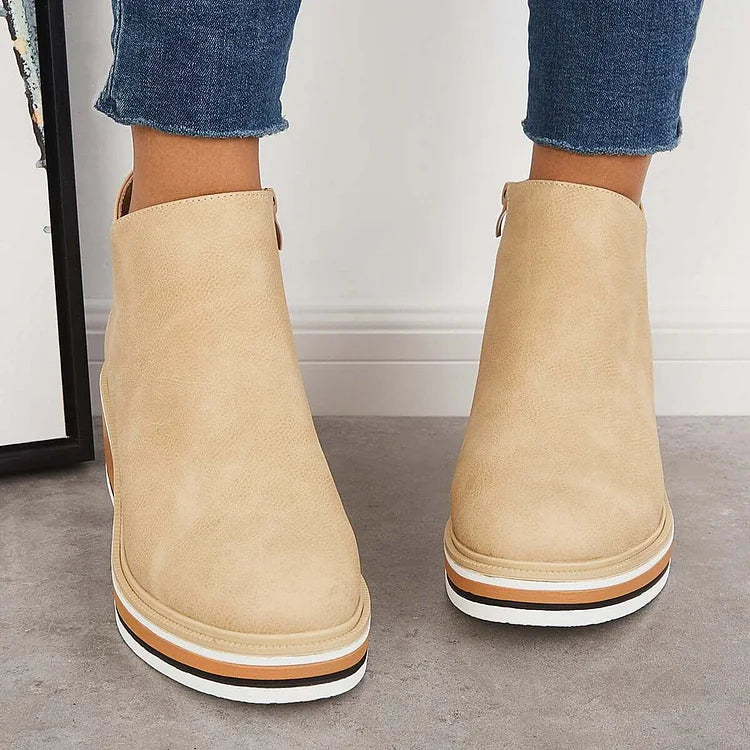 Damen Stiefel Mit Seitlichem Reißverschluss Und Klassischem Design