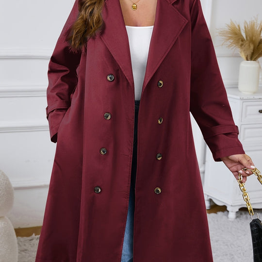 Doppelreihiger Trenchcoat mit Gürtel und Reverskragen für Damen