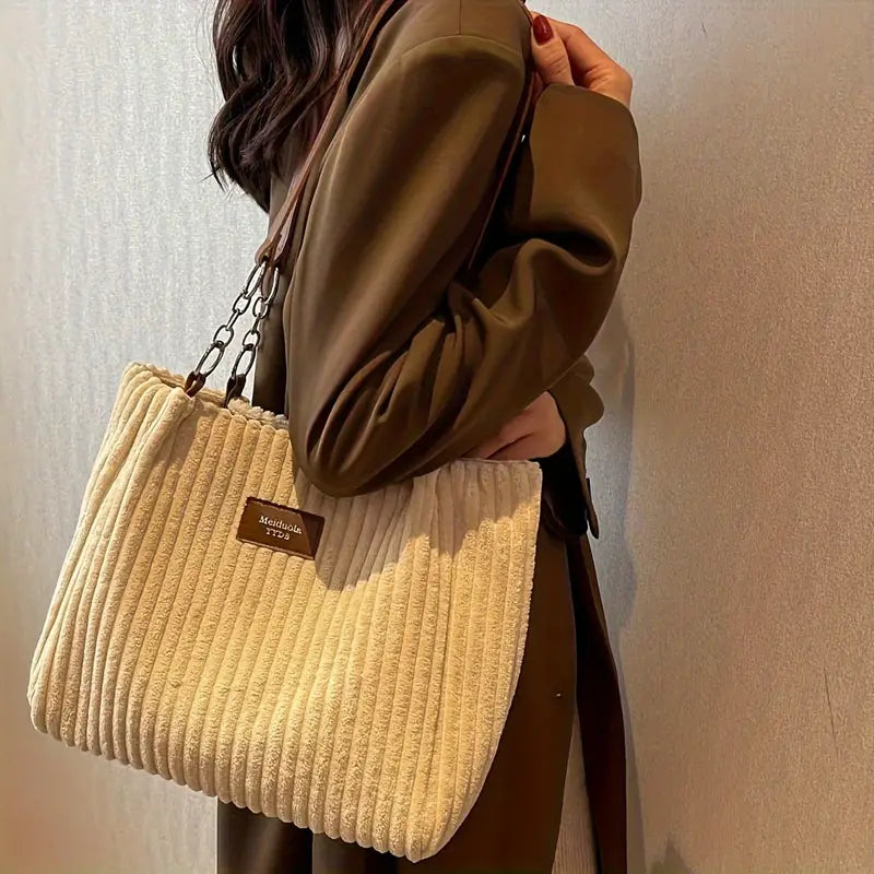 Weiche Gerippte Cordtasche für Damen