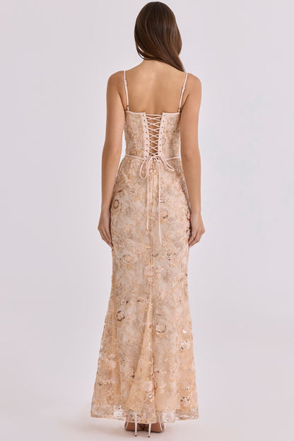 Gestricktes Maxikleid mit langen Ärmeln für Damen