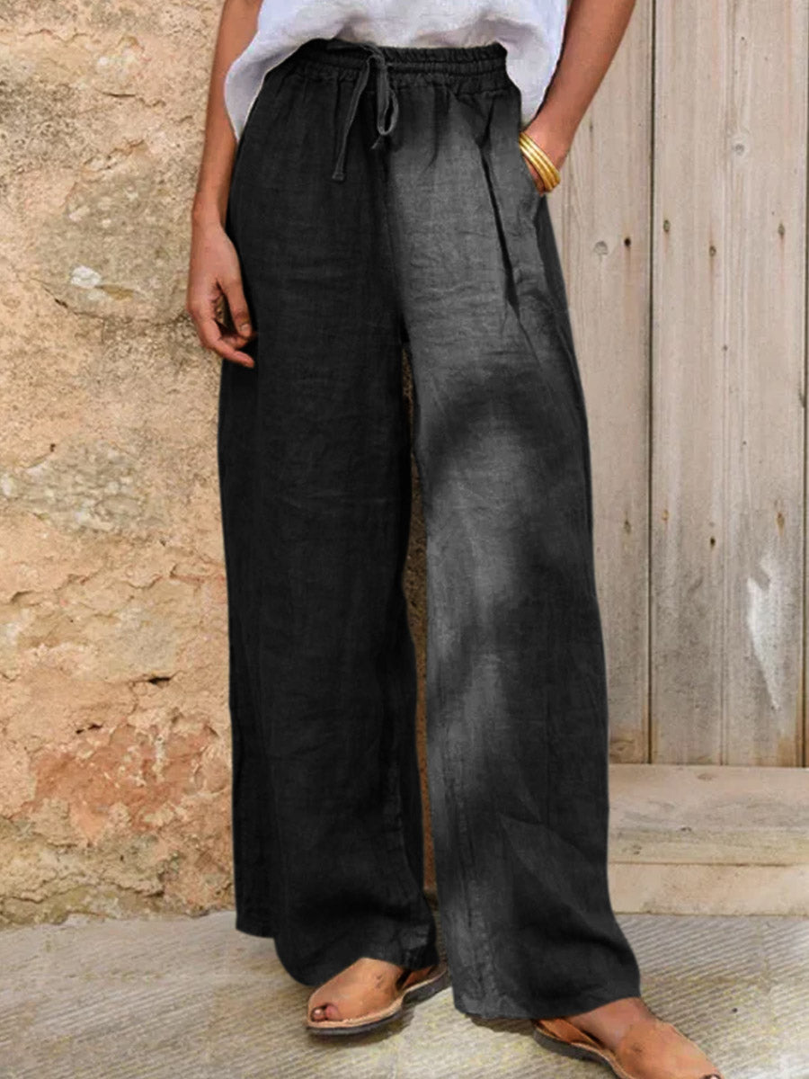 Damen Casual Baumwoll-Leinen-Hose