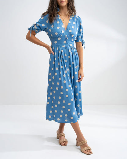 Elegantes Midikleid mit Polka Dots für Damen