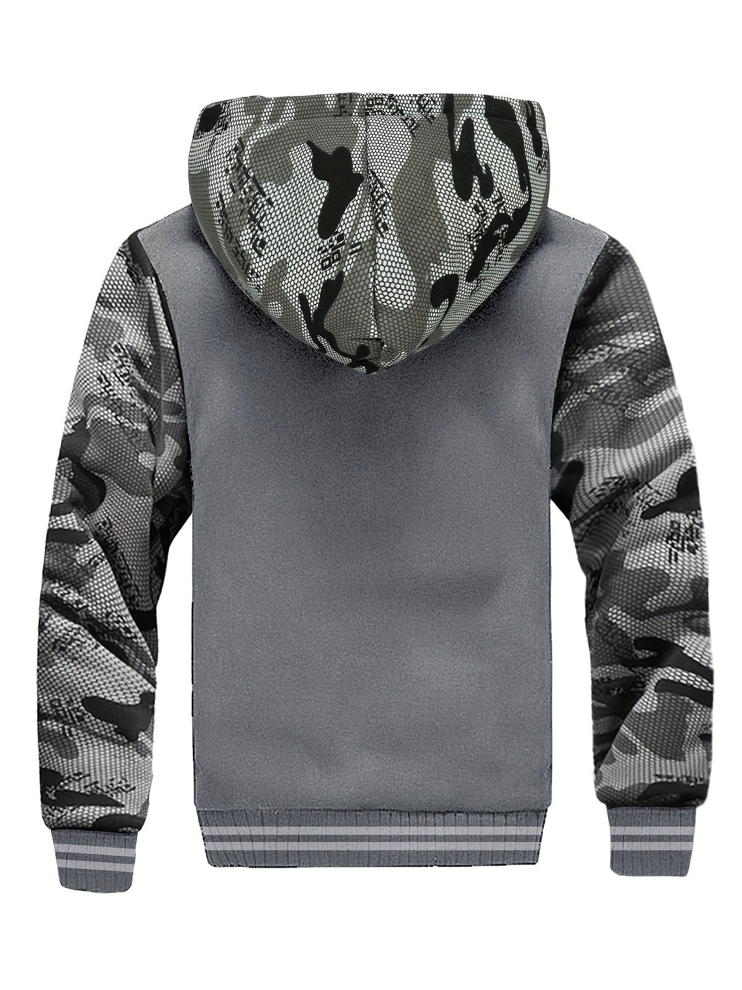 Warme Camouflage Fleecejacke mit Kapuze für Herren
