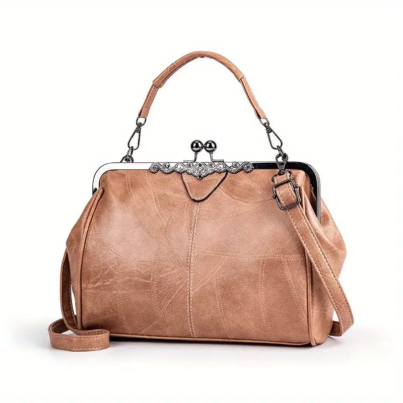 Elegante Vintage-Handtasche mit Kussverschluss für Damen