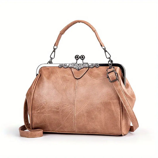 Elegante Vintage-Handtasche mit Kussverschluss für Damen