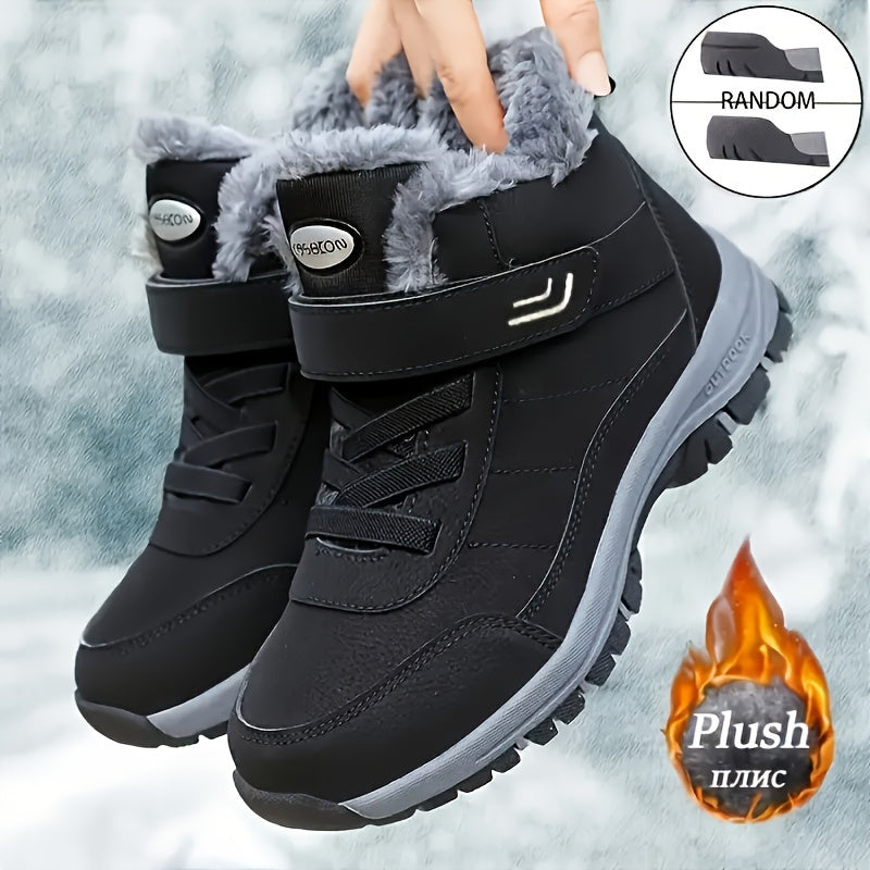 Gefütterte Outdoor Winterstiefel mit Klettverschluss für Damen