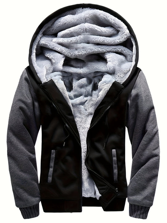 Warme Camouflage Fleecejacke mit Kapuze für Herren