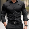 Herren Slim Fit Hemd Mit Langem Ärmel