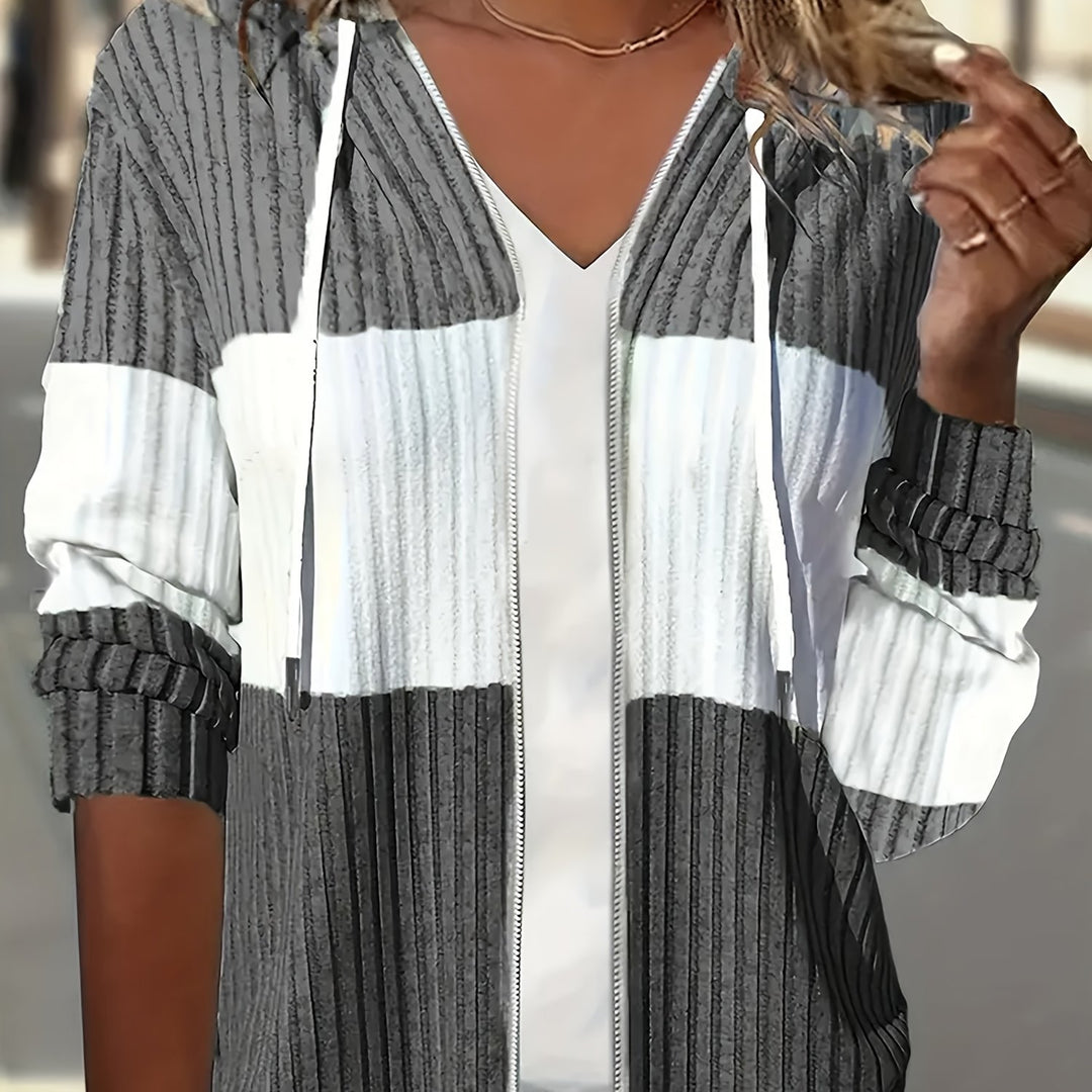 Elegante Kapuzenjacke mit Reißverschluss für Damen