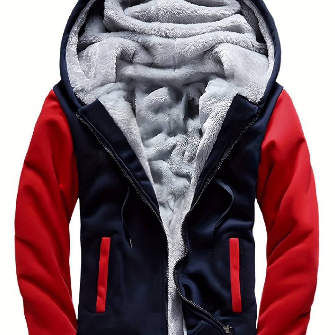 Warme Camouflage Fleecejacke mit Kapuze für Herren