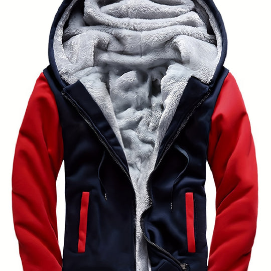 Warme Camouflage Fleecejacke mit Kapuze für Herren
