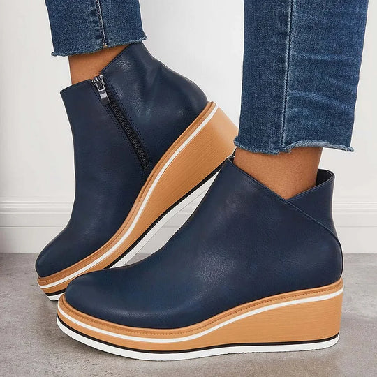 Damen Stiefel Mit Seitlichem Reißverschluss Und Klassischem Design