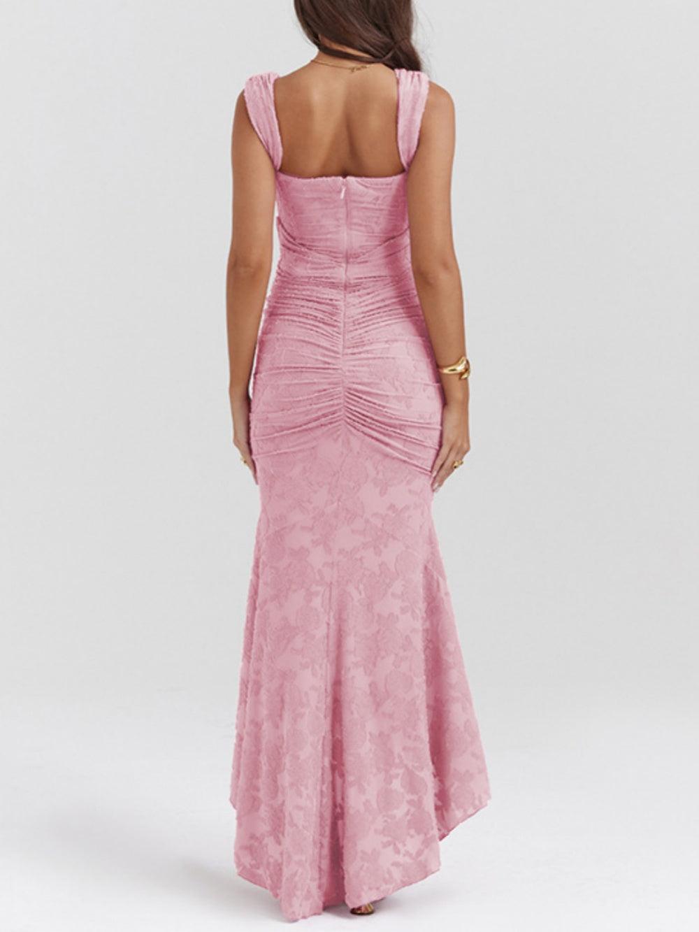 Blaues Bell Kleid mit Blumenmuster Maxi